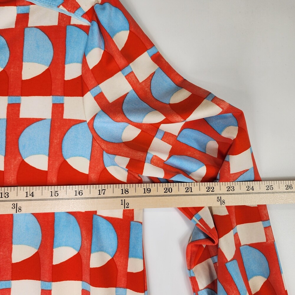 J. Mclaughlin Emer Dress Eclipse Print Orange Blue White Size Small #645 View 5